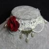 White Lace And Red Rose Gothic Choker White Lace And Red Rose Gothic Choker