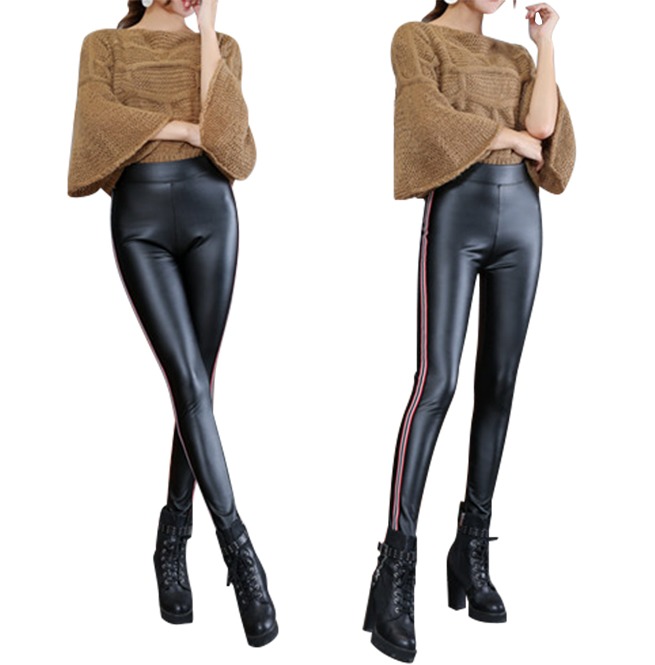 goth black leather leggings