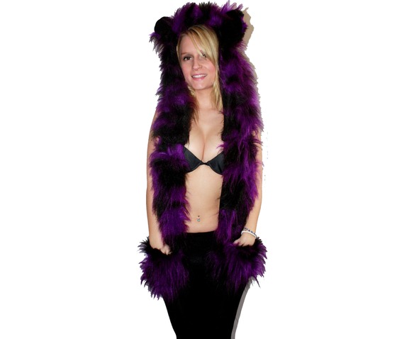 ears with Fur Ears Neon  Furry RebelsMarket  scarves Scarves  hooded  Scarf Hooded Fluffy