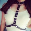 Rebelsmarket studded choker belt harness bra bras 5