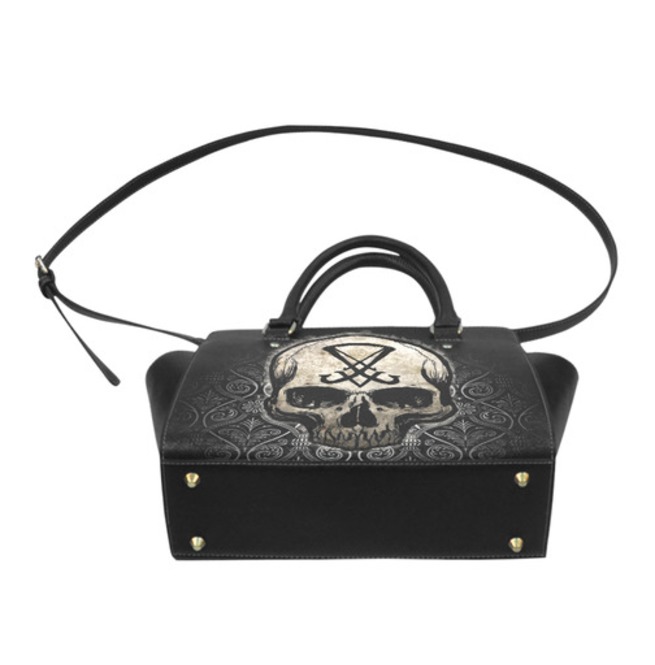 Sigil Of Lucifer Skull Handbag With Shoulder Strap