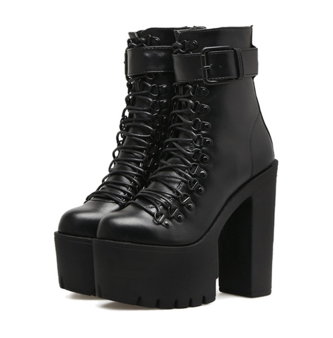 Dark Angel Lace Up Platform H Igh Heel Boots Womens