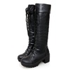 Rebelsmarket square heel lace up knee boots womens shoes boots 7