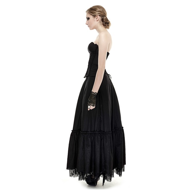 Gothic Black Backless Corset Style Evening Dress For RebelsMarket