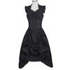 Rebelsmarket punk gothic victorian sleeveless v neck lace up corset ruffle dress dresses 17