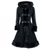 Dark Forest Slim Fur Lace Up Womens Long Coat Outerwear Dark Forest Slim Fur Lace Up Womens Long Coat Outerwear
