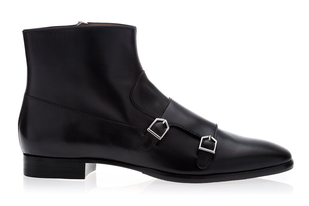 Black Double Monk Lug Boot
