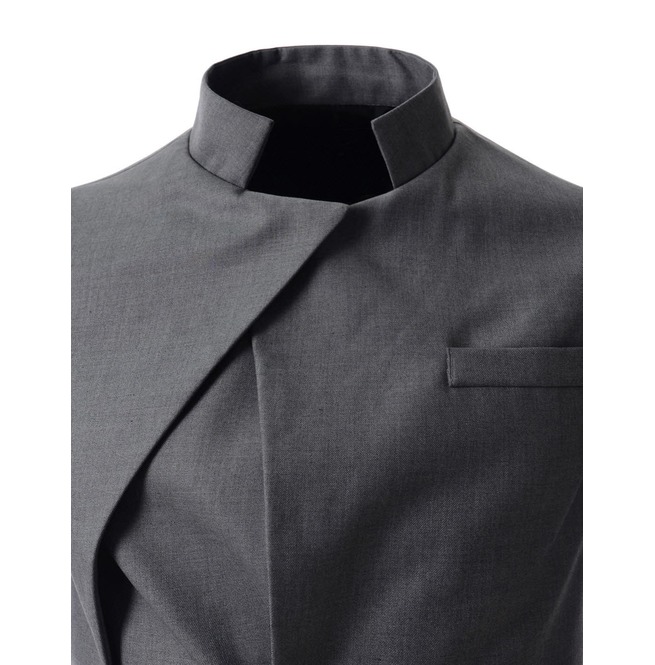 Asymmetric Stand Collar Jacket RebelsMarket