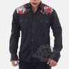 Rockabilly western cowboy snap button skull roses shirt psychobilly rock n shirts