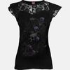 Spiral direct entwined skull lace layered cap sleeve top black standard tops