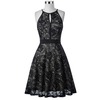 Rebelsmarket gothic retro vintage sleeveless black keyhole lace dress dresses 15