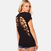 Angel wings cut out top t shirts