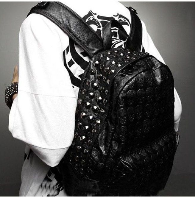 black skull backpack