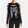 Rebelsmarket sexy punk hollow out long sleeve top dress black red t shirts 9