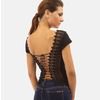 Lace up womens top t shirt standard tops