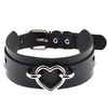 Rebelsmarket trendy womens leather double layer choker ties and neckwear 15
