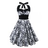 Rebelsmarket gothic womens skull printed halter neck plus size dress dresses 7