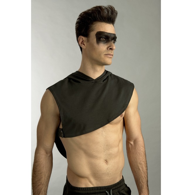 Asymmetrical Cape Grey Hooded Cape Mens Hooded Cape RebelsMarket