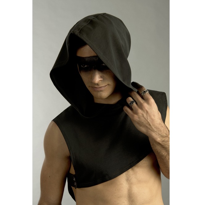 Asymmetrical Cape Grey Hooded Cape Mens Hooded Cape RebelsMarket