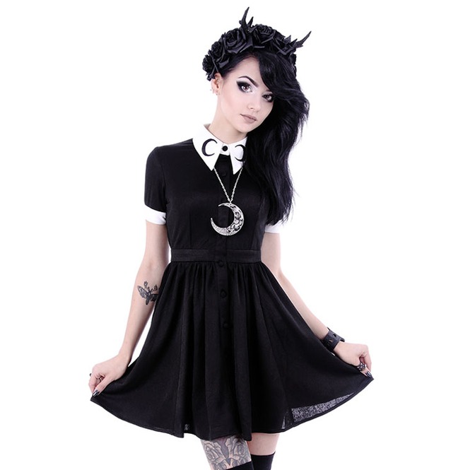 black and white skater dress