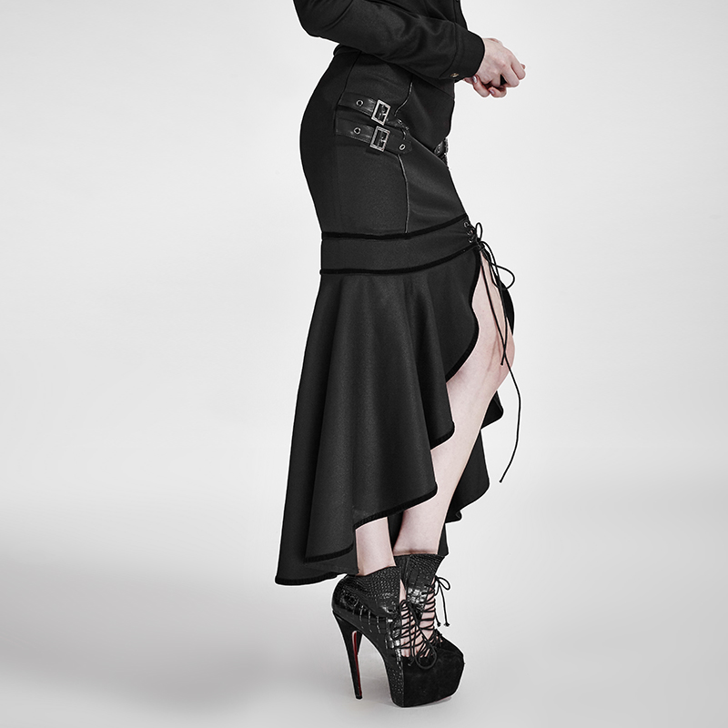 rebelsmarket_zip_up_trumpet_skirt_with_lace_up_and_strips_details_womens_bottom_skirts_3.jpeg