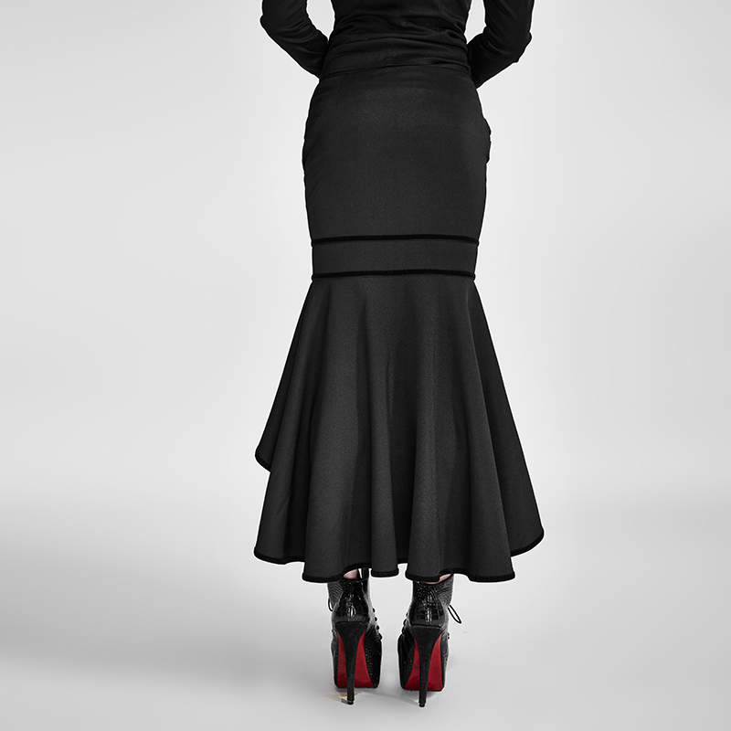 rebelsmarket_zip_up_trumpet_skirt_with_lace_up_and_strips_details_womens_bottom_skirts_2.jpeg