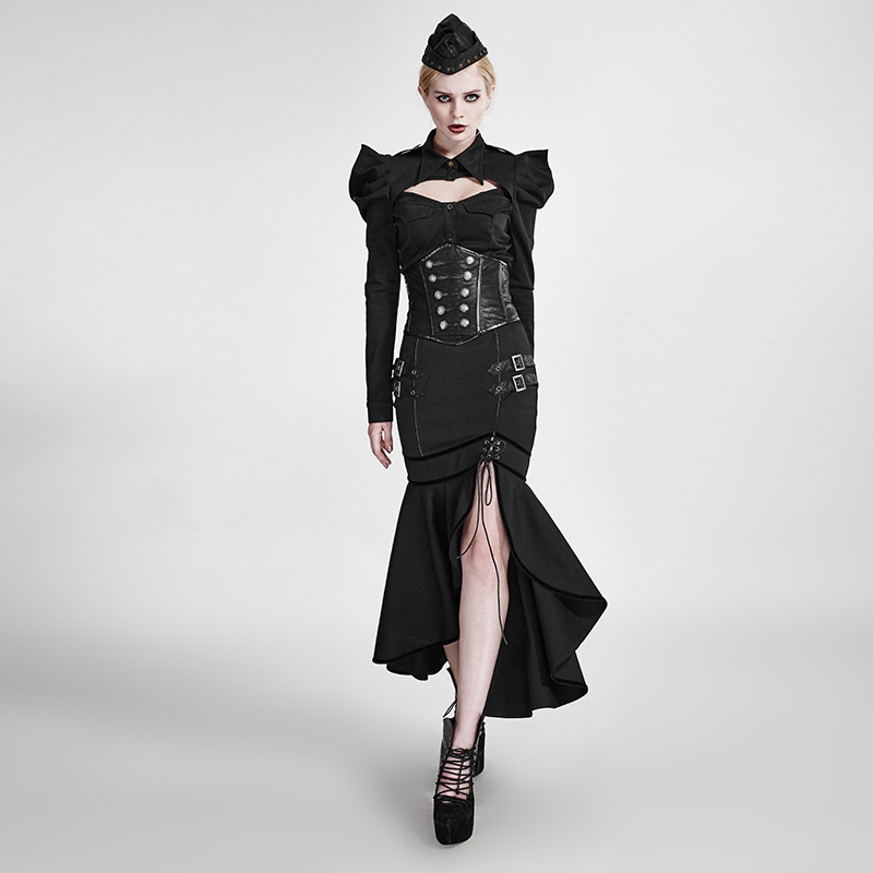 rebelsmarket_zip_up_trumpet_skirt_with_lace_up_and_strips_details_womens_bottom_skirts_4.jpeg