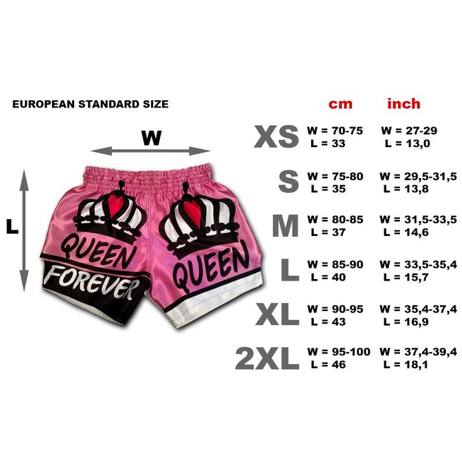 Muay Thai Boxing Shorts ♛ Queen Forever Fitness Gym RebelsMarket