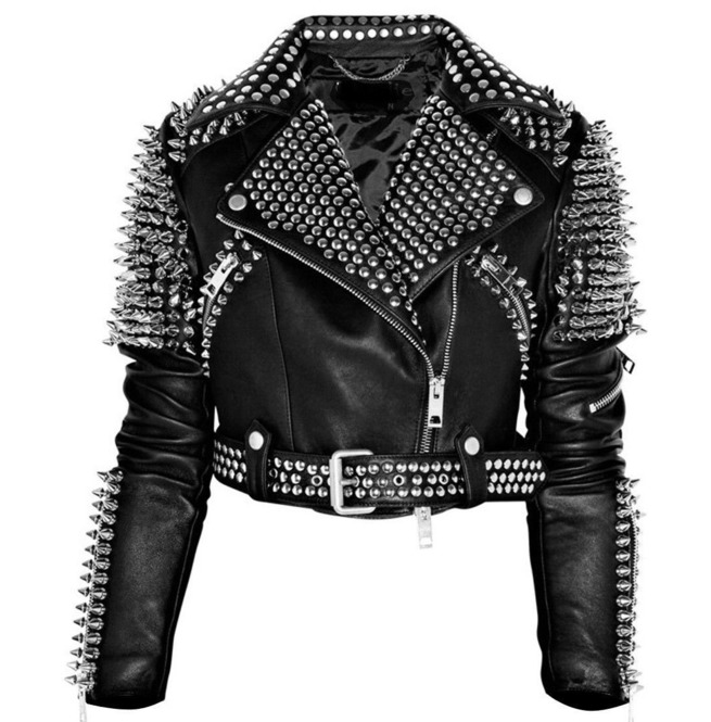Women Punk Rock Silver Studded Jacket Ladies Gothic ... (655 x 665 Pixel)