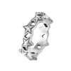 's Retro Five Pointed Star Polished Titanium Stainless Steel Ring 's Retro Five Pointed Star Polished Titanium Stainless Steel Ring