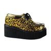 Demonia 3 p f goth punk rockabilly gold cheetah gltr pat creeper creepers