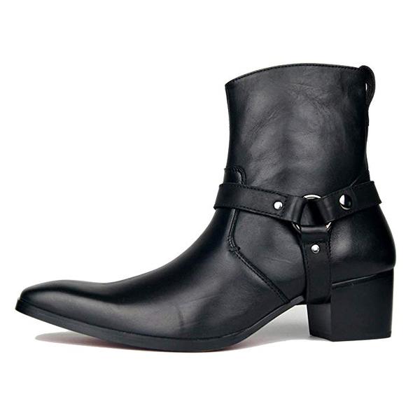 mens black leather ankle boots