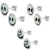 3 Pairs New 10mm Stainless Steel 2 Tone Jack Skellington Stud Earrings Sets 3 Pairs New 10mm Stainless Steel 2 Tone Jack Skellington Stud Earrings Sets