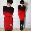 Cotton gothic punk dip tie dye gradient ombre top t shirt dress blood red dresses