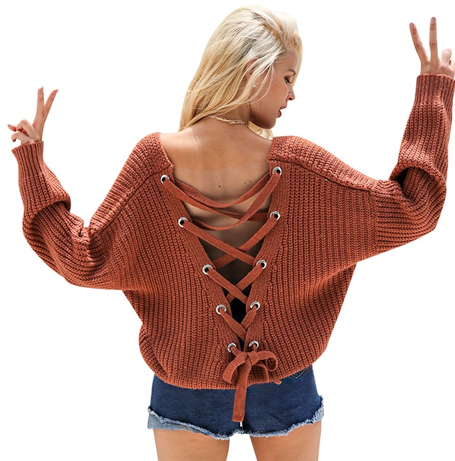 Criss Cross Back Oversize Sweater 