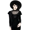 Tiberio Dark Side Guipure Lace Black Velvet Long Sleeve Vintage Goth Blouse Tiberio Dark Side Guipure Lace Black Velvet Long Sleeve Vintage Goth Blouse