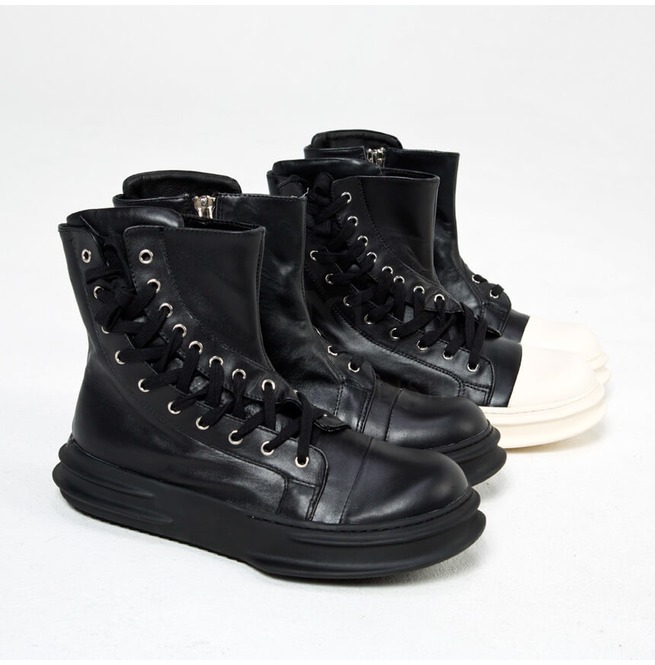 Side Eyelet Curved Lace Up Boots 471 RebelsMarket