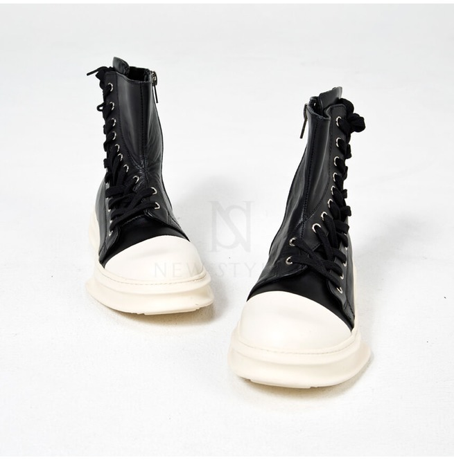 Side Eyelet Curved Lace Up Boots 471 RebelsMarket