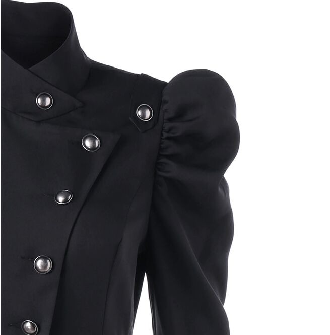 Gothic Puff Shoulder Trench Coat FashionSprout RebelsMarket
