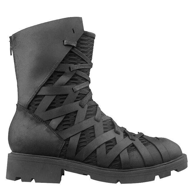 Vintage Retro Men's Genuine LeathHigh Top Bandage Boots RebelsMarket