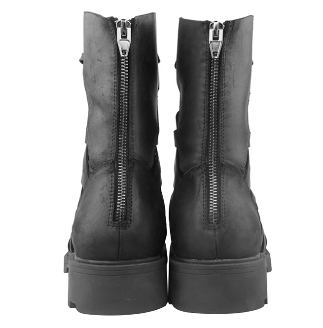 Vintage Retro Men's Genuine LeathHigh Top Bandage Boots RebelsMarket