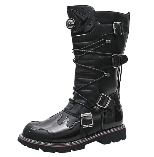 Punk Vintage Retro Men's Water Proof Lace Up Motorcycle RebelsMarket