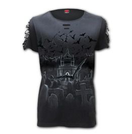 SPIRAL DIRECT PURITY TOP UNICORN ripped 2in1 ALTERNATIVE fantasy VEST T-SHIRT