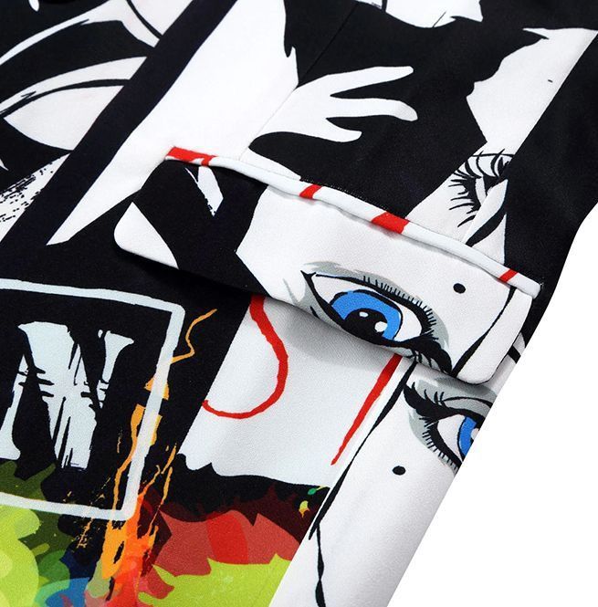 Streetwear Men's Fashion Printed Suit Jacket RebelsMarket