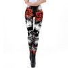 Elliz clothings hellraiser skulls and roses graphic skinny leggings leggings