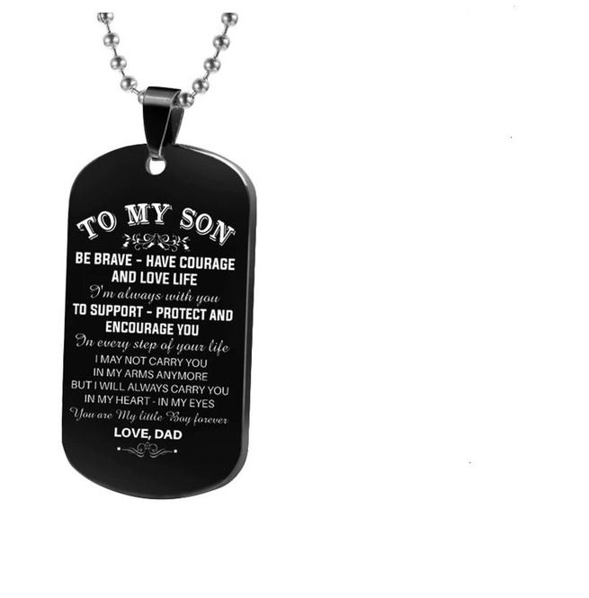 dog tag necklace for son from mom