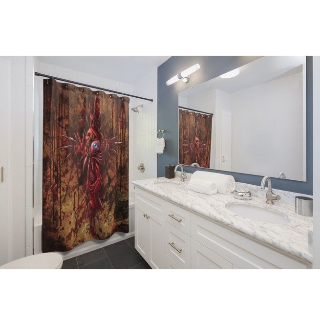 Gore Blood Eye Monster Shower Curtain Dark Grunge Rebelsmarket