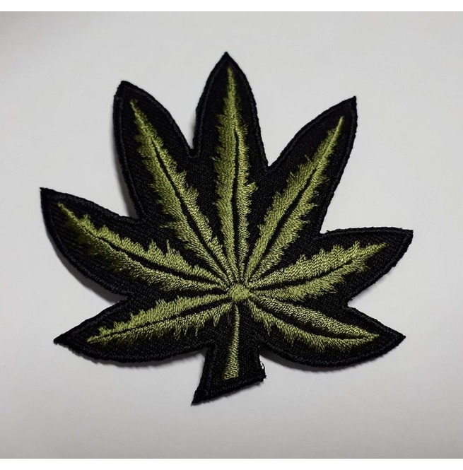 Cannabis Leaf Embroidered Iron On Patch. RebelsMarket