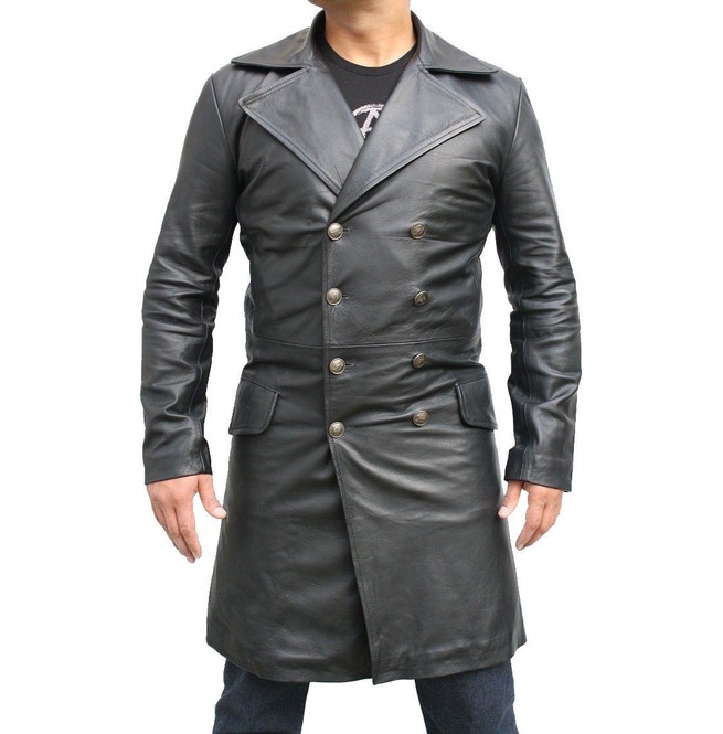 Mens Bespoke Long Coat Fashion Leather Jacket Real RebelsMarket
