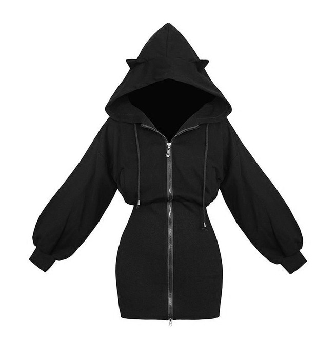 black goth hoodie